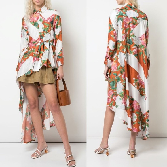 Palmer//Harding Long Asymmetric Floral Print Shirt - Picture 1 of 8
